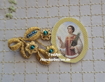Heiligenbild  HB-CH-E249  Hl. Stephanus  (ohne Stickrand)    20x25mm