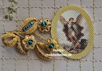 Heiligenbild  HB-CH-E251  Erzengel Michael  (ohne Stickrand)    20x25mm