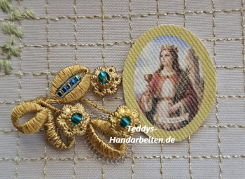 Heiligenbild  HB-CH-E252  Hl. Barbara  (ohne Stickrand)    20x25mm