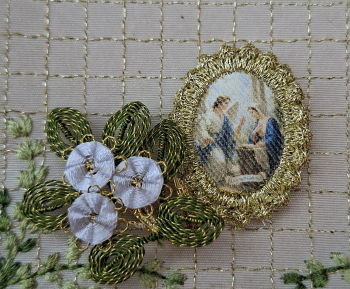Heiligenbild  HB-CH-E253  Erzengel Gabriel  mit Goldrand  22x30mm