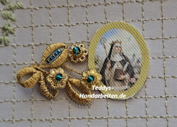 Heiligenbild  HB-CH-E259  Hl. Brigitte  (ohne Stickrand)   20x25mm