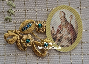 Heiligenbild  HB-CH-E261  Hl. Blasius  (ohne Stickrand)   20x25mm