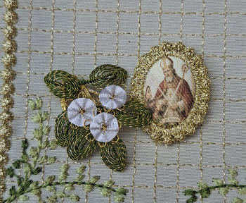 Heiligenbild  HB-CH-E261  Hl. Blasius  mit Goldrand  22x30mm