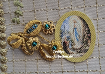 Heiligenbild  HB-CH-E265  Madonna v. Lourdes  (ohne Stickrand)   20x25mm