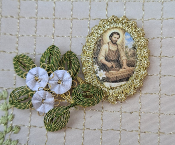 Heiligenbild  HB-CH-E269 Hl. Josef  mit Goldrand  22x30mm