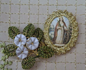 Heiligenbild  HB-CH-E270 Hl. Katharina  mit Goldrand  22x30mm
