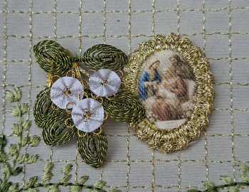 Heiligenbild  HB-CH-E272 Mariä Geburt  mit Goldrand  22x30mm