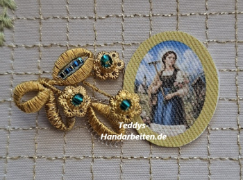 Heiligenbild  HB-CH-E273  Hl. Notburga  (ohne Stickrand)   20x25mm