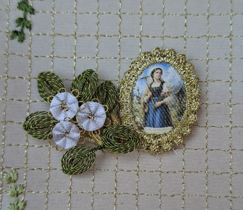 Heiligenbild  HB-CH-E273 Hl. Notburga  mit Goldrand  22x30mm