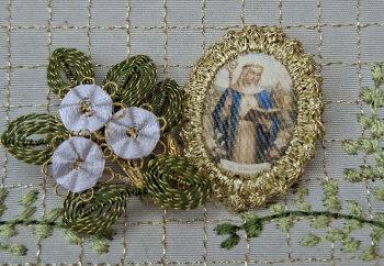 Heiligenbild  HB-CH-E278 Hl. Irmgard  mit Goldrand  22x30mm