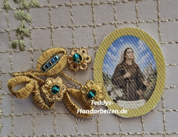 Heiligenbild  HB-CH-E279  Hl. Franziska  (ohne Stickrand)    20x25mm