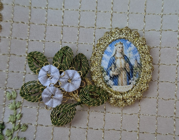 Heiligenbild  HB-CH-E280 Hl. Ingeborg  mit Goldrand  22x30mm