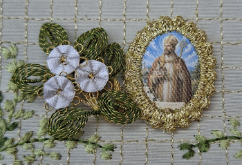 Heiligenbild  HB-CH-E282 Hl. Leopold  mit Goldrand  22x30mm