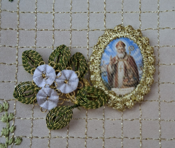 Heiligenbild  HB-CH-E283 Hl. Nikolaus  mit Goldrand  22x30mm