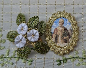 Heiligenbild  HB-CH-E289  Hl. Gregor  mit Goldrand  22x30mm
