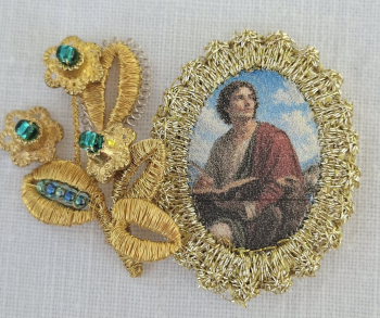 Heiligenbild  HB-CH-E350 Hl. Johannes  mit Goldrand  22x30mm