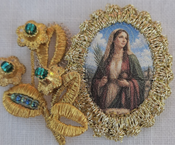 Heiligenbild  HB-CH-E362 Hl. Karin  mit Goldrand  22x30mm