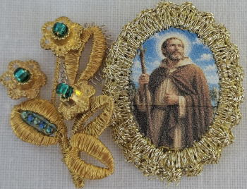Heiligenbild  HB-CH-E367 Hl. Hermann  mit Goldrand  22x30mm
