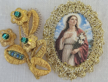Heiligenbild  HB-CH-E368 Hl. Renate    mit Goldrand  22x30mm