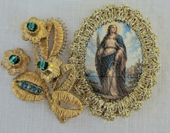 Heiligenbild  HB-CH-E379 Hl. Ursula   mit Goldrand  22x30mm