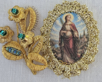 Heiligenbild  HB-CH-E382 Hl. Victoria   mit Goldrand  22x30mm