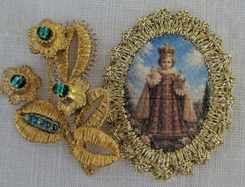 Heiligenbild  HB-CH-E384 Prager Jesulein  mit Goldrand  22x30mm