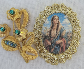 Heiligenbild  HB-CH-E387 Hl. Silke    mit Goldrand  22x30mm