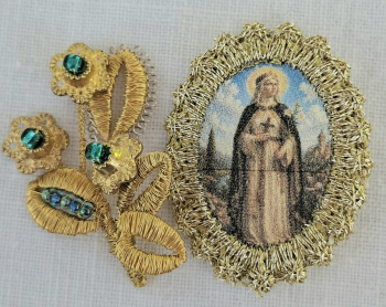 Heiligenbild  HB-CH-E388 Hl. Margit  mit Goldrand  22x30mm
