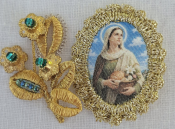 Heiligenbild  HB-CH-E389 Hl. Emma1   mit Goldrand  22x30mm