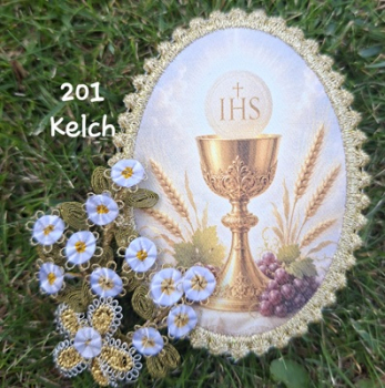 Heiligenbild  HB-CH-D201  Kelch mit Goldrand  65x85mm