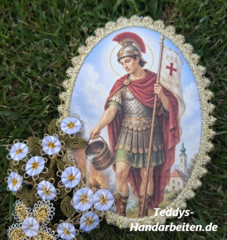 Heiligenbild  HB-CH-D203   Hl. Florian  mit Goldrand 65x85mm