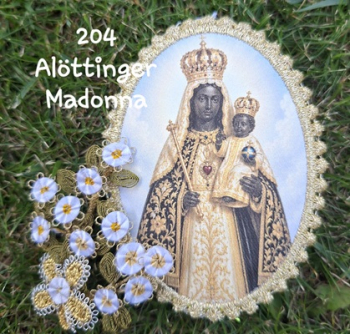 Heiligenbild  HB-CH-D204  Altöttinger Madonna  mit Goldrand 65x85mm