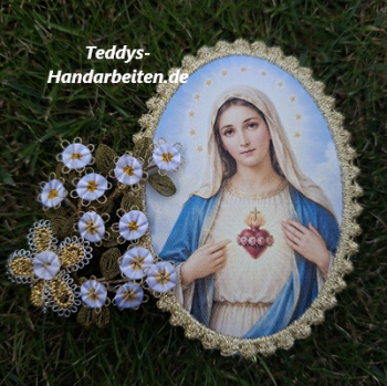 Heiligenbild  HB-CH-D208  Herz Maria mit Goldrand  65x85mm