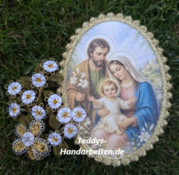 Heiligenbild  HB-CH-D210  Hl. Familie mit Goldrand 65x85mm