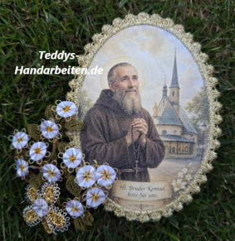 Heiligenbild  HB-CH-D213  Bruder Konrad mit Goldrand 65x85mm