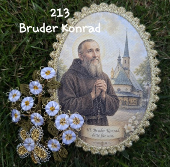Heiligenbild  HB-CH-F213  Bruder Konrad mit Goldrand 75x105mm