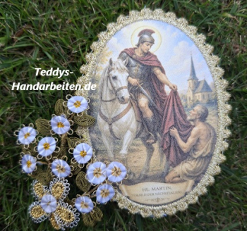 Heiligenbild  HB-CH-D214  St.Martin mit Goldrand 65x85mm