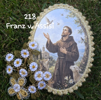 Heiligenbild  HB-CH-M218  Hl.Franz v. Assisi mit Goldrand 52x72mm