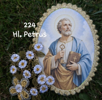 Heiligenbild  HB-CH-M224   Hl. Petrus mit Goldrand 52x72mm