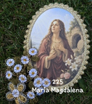 Heiligenbild  HB-CH-M225   Maria Magdalena mit Goldrand 52x72mm