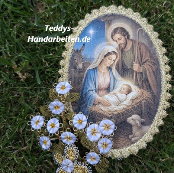 Heiligenbild  HB-CH-D226  Hl.Familie mit Goldrand 65x85mm