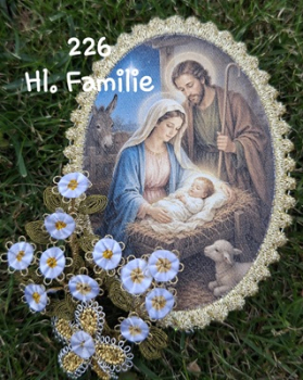 Heiligenbild  HB-CH-F226  Hl.Familie mit Goldrand 75x105mm