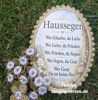 Heiligenbild  HB-CH-D227  Haussegen mit Goldrand  65x85mm