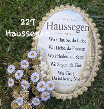 Heiligenbild  HB-CH-D227  Haussegen mit Goldrand  65x85mm