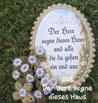 Heiligenbild  HB-CH-D228  Herr segne dieses Haus  mit Goldrand 65x85mm