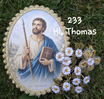 Heiligenbild  HB-CH-M233   Hl. Thomas mit Goldrand 52x72mm
