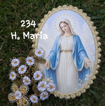 Heiligenbild  HB-CH-D234   Hl. Maria mit Goldrand 65x85mm