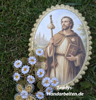 Heiligenbild  HB-CH-D236   Hl. Jakobus mit Goldrand 65x85mm