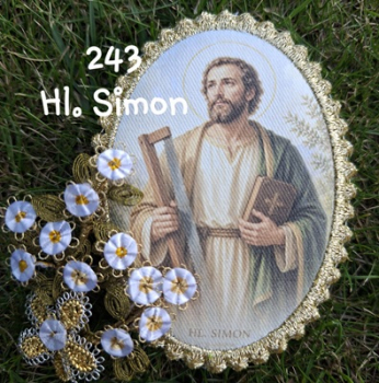 Heiligenbild  HB-CH-D243  Hl.Simon mit Goldrand 65x85mm