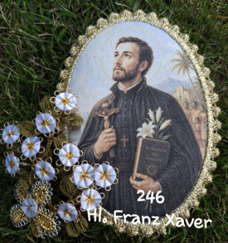 Heiligenbild  HB-CH-D246   Hl. Franz Xaver. mit Goldrand  65x85mm